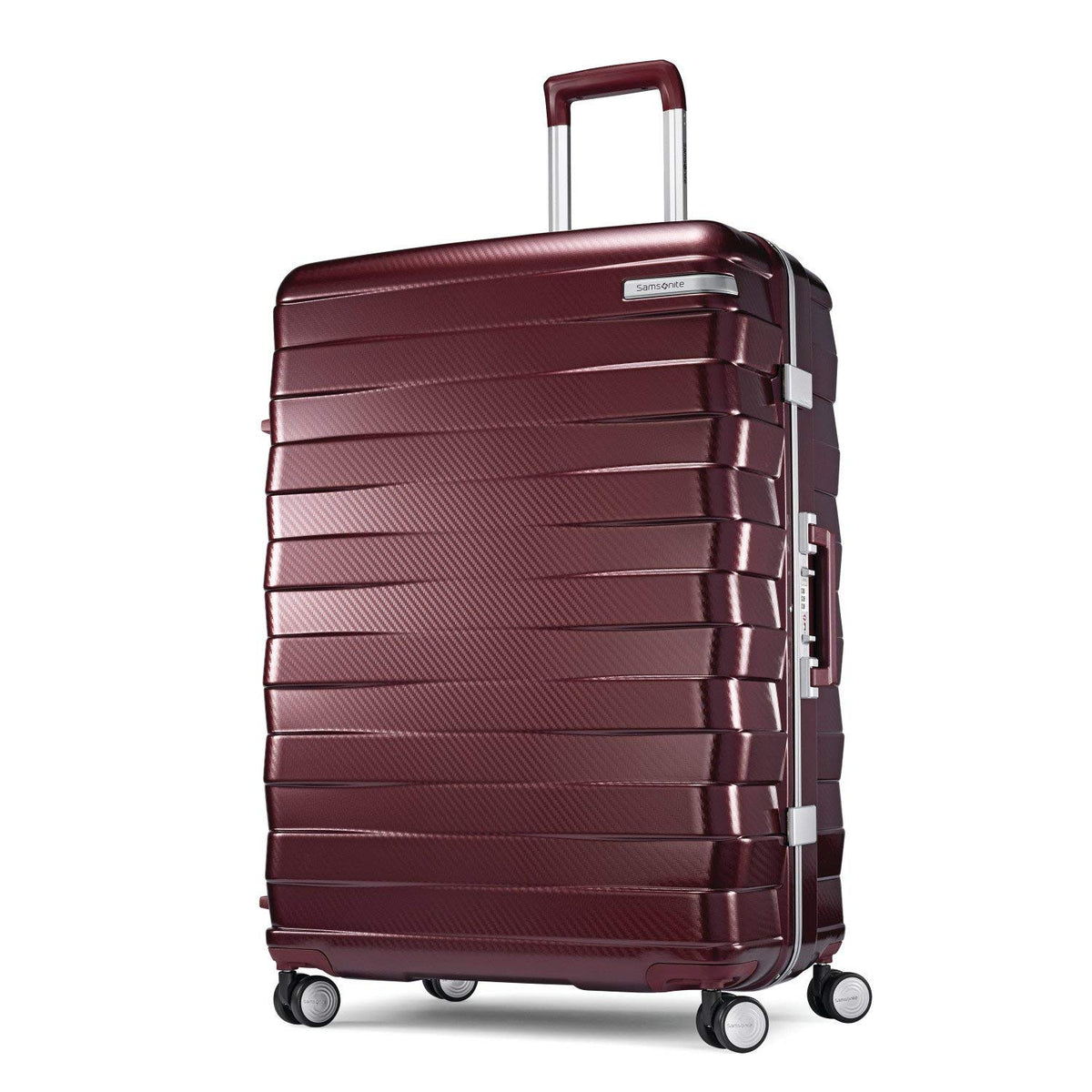 Samsonite Framelock Hardside Checked Luggage with Spinner Wheels, 28 Inch, Cordovan
