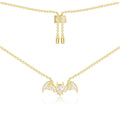 APM Yellow Silver Flying Bat Necklace