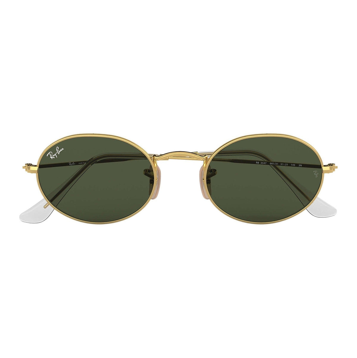 RAY-BAN Oval RB3547 Gold - Metal - Green Lenses