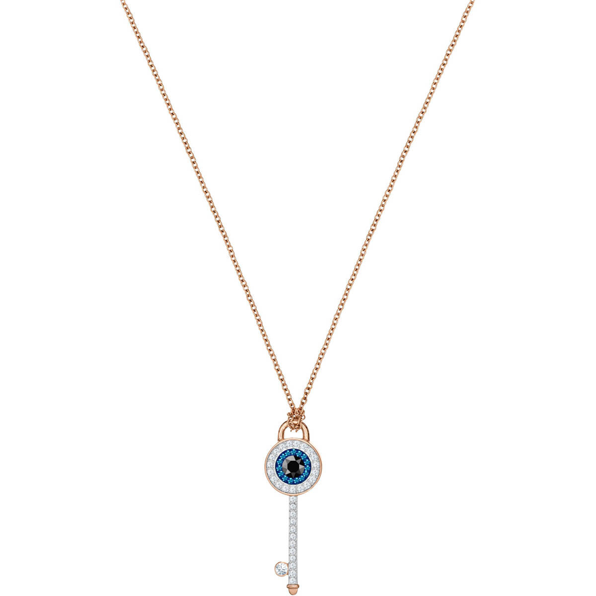 Swarovski duo evil-eye pendant nulti colored rose gold plating