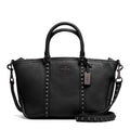 Coach Central Satchel in lacquer rivets pebble leather