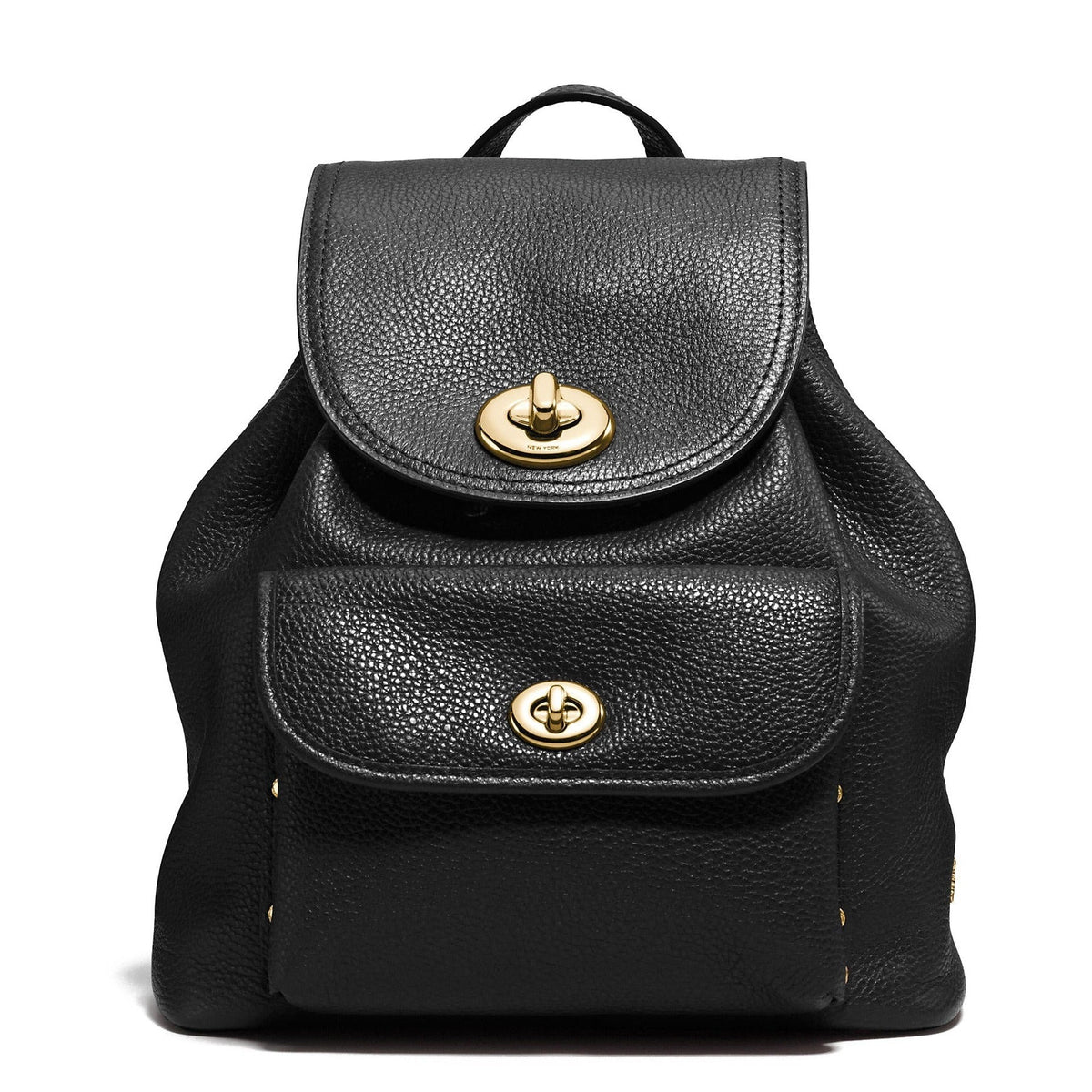 Coach MINI turnlock rucksack in pebble leather