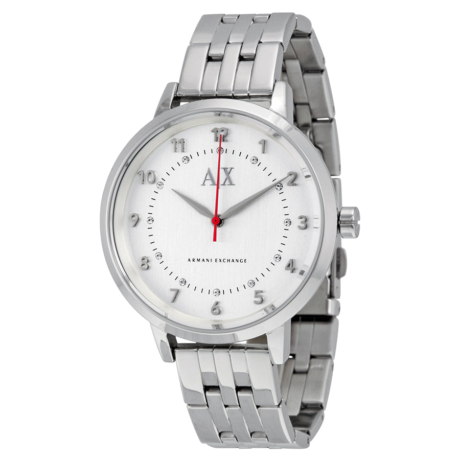 ARMANI EXCHANGE Silver-Tone Dial Stainless Steel Ladies Watch