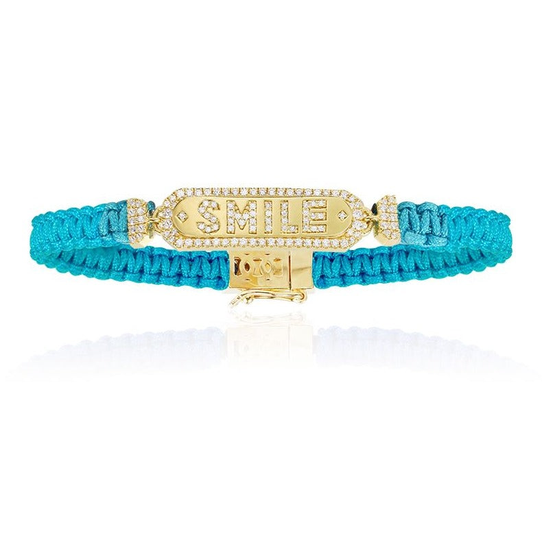 APM Yellow Silver Smile Turquoise Macramé Bracelet