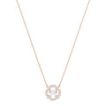 Swarovski Sparkling Dance Flower Necklace, White, Rose Gold Plating
