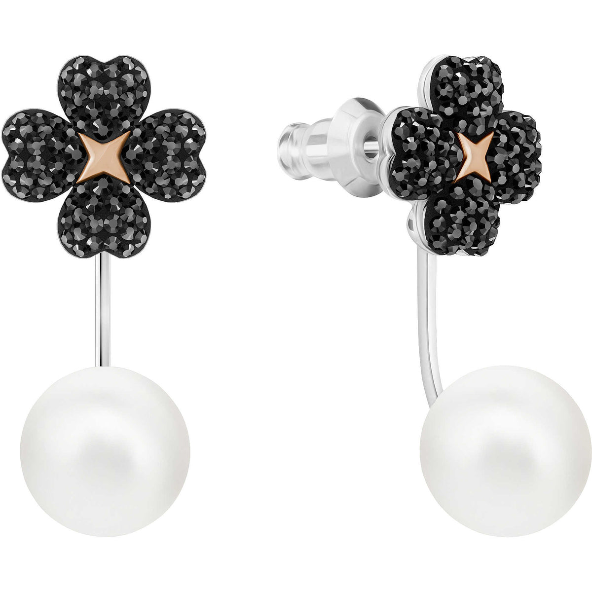 Swarovski Latisha Pierced Earring Jackets, Black, Mixed Plating