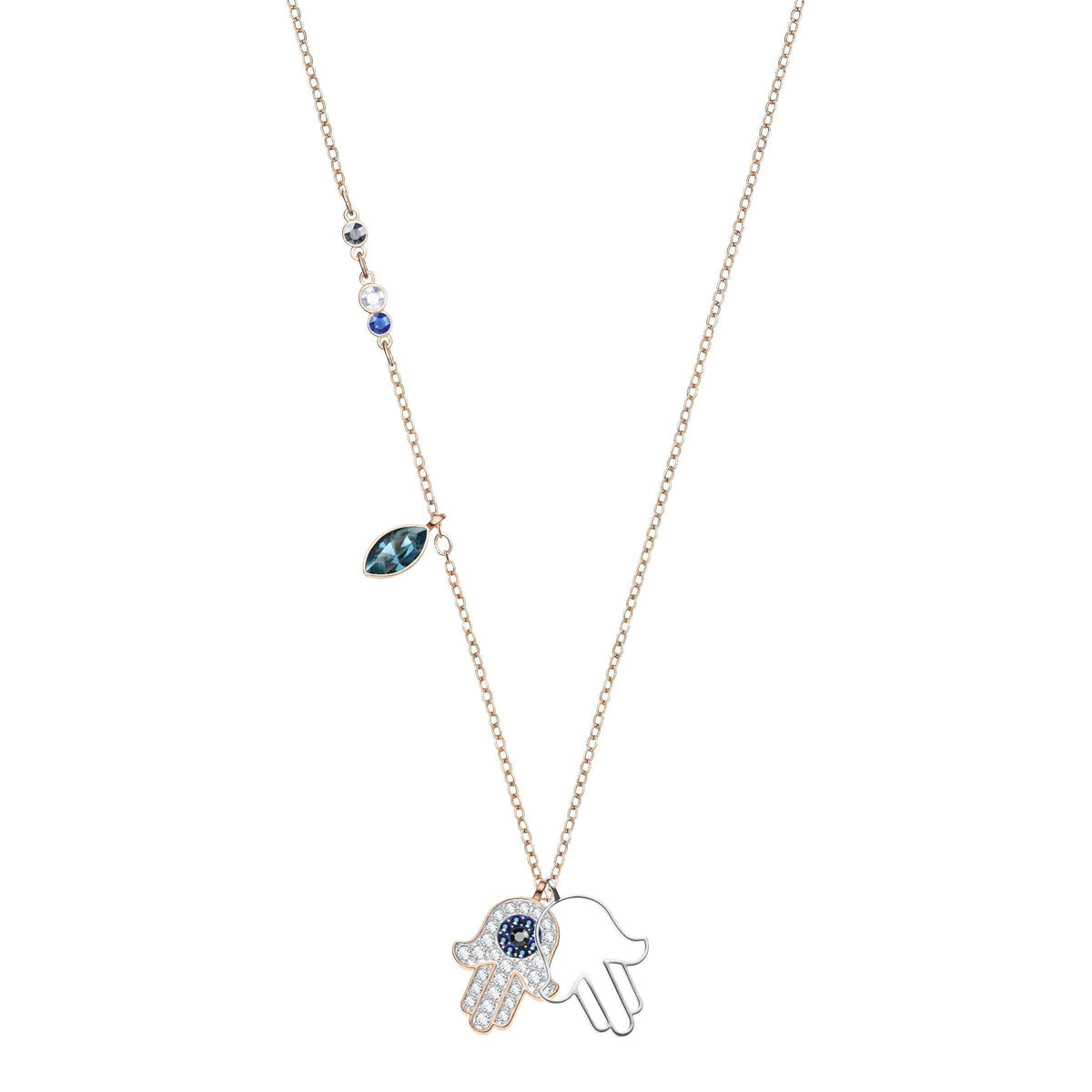 Swarovski Duo Hamsa Hand Pendant, Multi-Colored, Mixed Plating