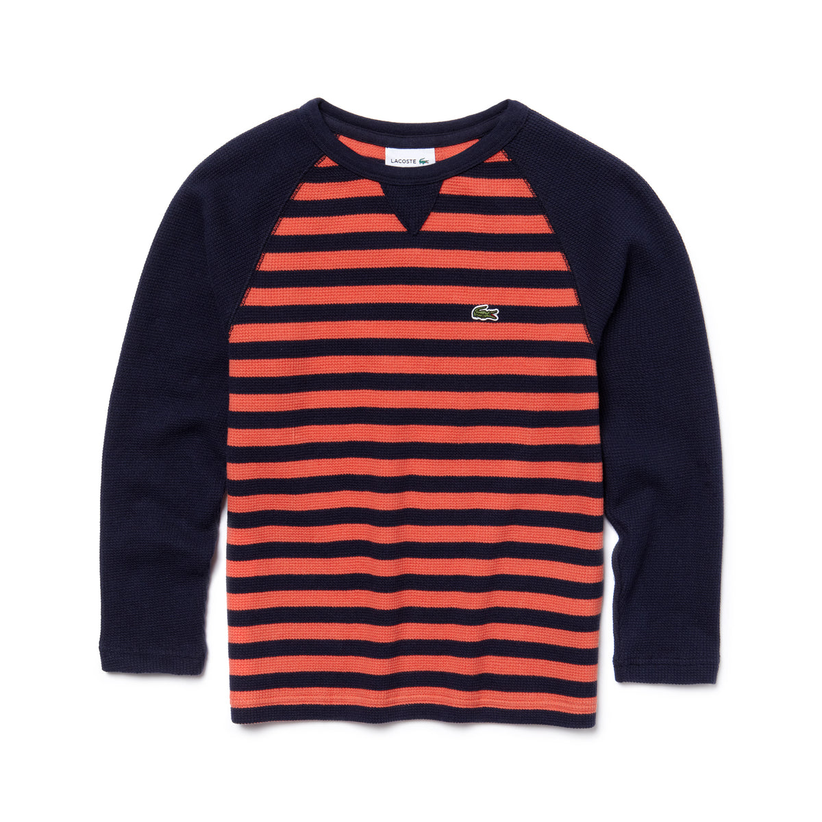 Lacoste Boy's Stripe Raglan Waffle Tee
